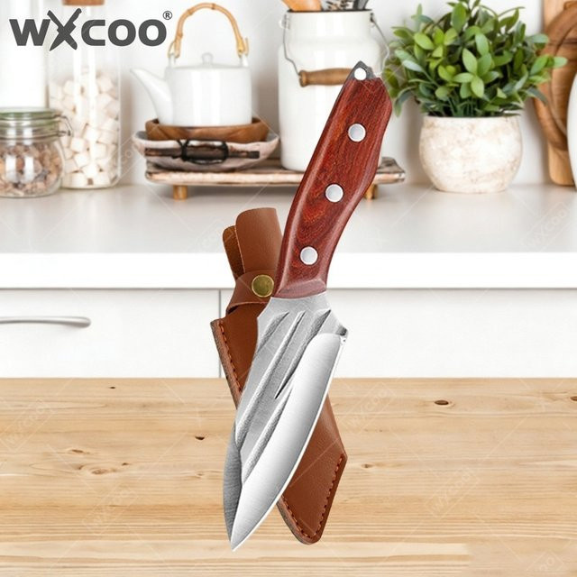 WXCOO Handgeschmiedetes Küchenmesser mit Holzgriff als Fleisch-, Fisch- und Gemüsehackmesser - Bild 1