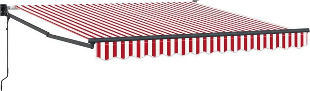 vidaXL Einziehbare Markise Rot und Weiß mit Fernbedienung, B/T/H: 300 x 250 x 165 cm - Bild 1