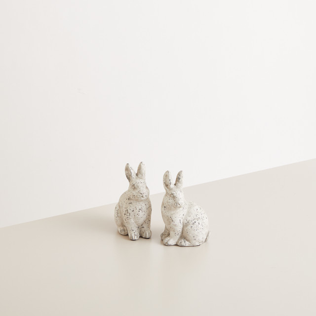 BLUME2000 Osterdeko Hase aus Beton in Grau, 2er-Set, modern Tabletop - Bild 1