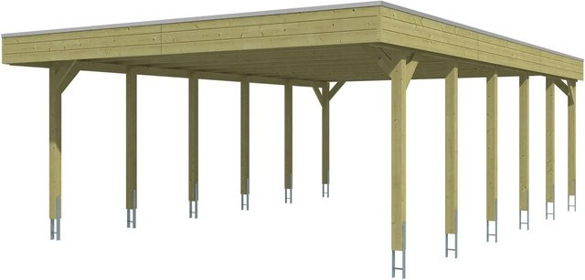 SKANHOLZ Carport Friesland aus Fichte mit Stahl-Dachplatten in Grün, B: 546 cm, T: 860 cm - Bild 3