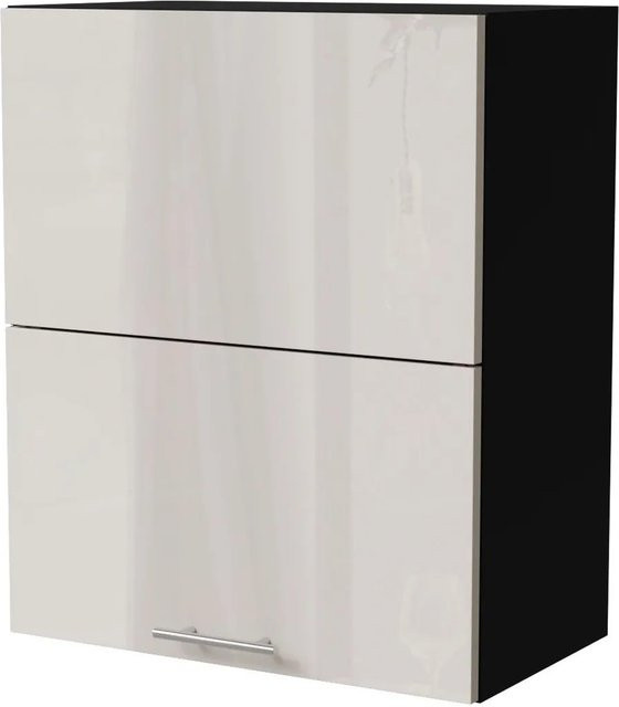 Feldmann-Wohnen Klapphängeschrank Brerra W8B/60-AV in Schwarz und Creme Hochglanz B/T/H: 60 x 32,5 x 72 cm - Bild 1