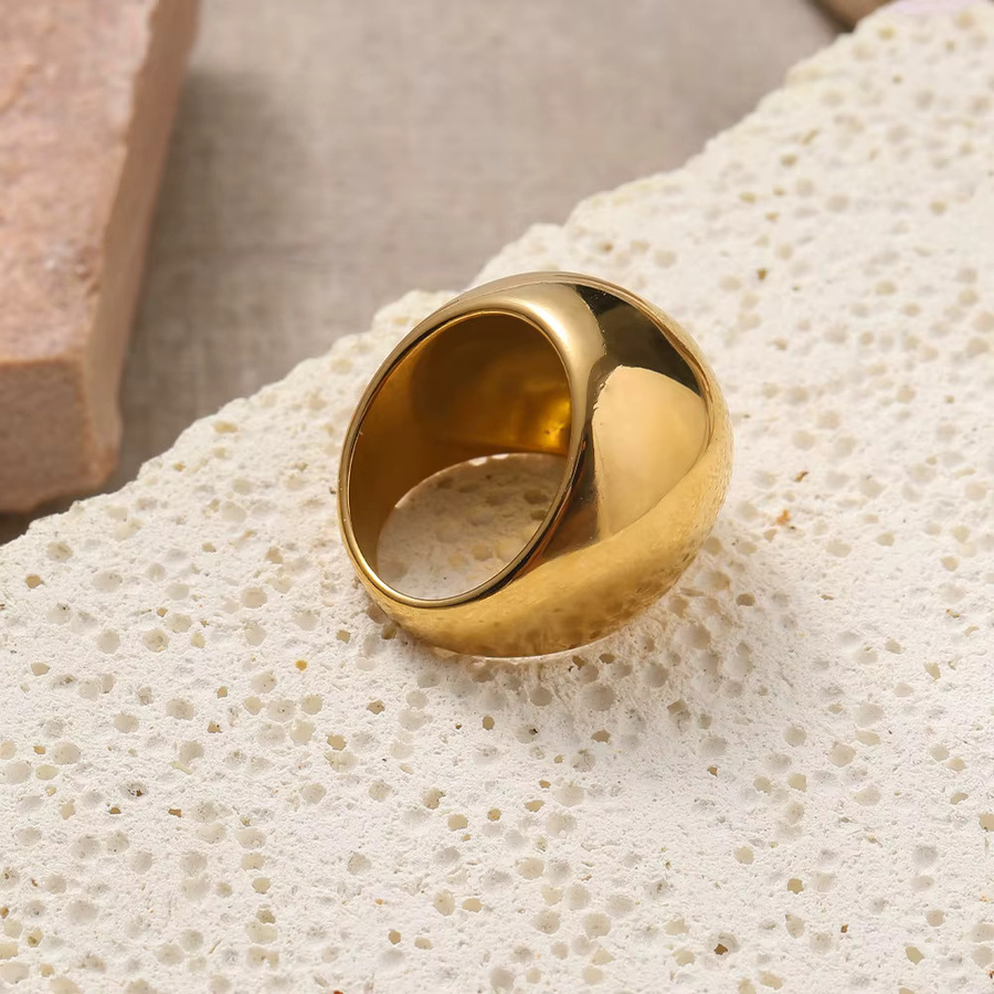 EManco Ring Edelstahl, Gold, Chunky Dome - Bild 2