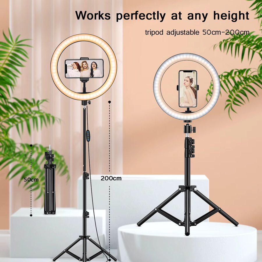 BTFOOR LED Ringlicht Set mit Stativ für Fotografie und Video in Schwarz - Bild 2