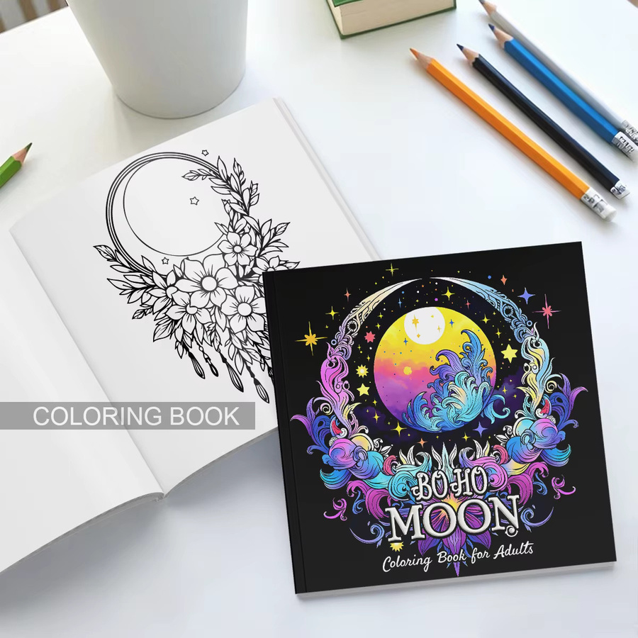 BOHO MOON Mutige, einfache Muster, Malbuch für Erwachsene - Bild 3