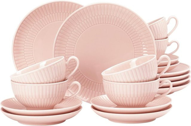 Seltmann Weiden Teeservice Amina aus Porzellan, 18-teiliges Set, Pink - Bild 1