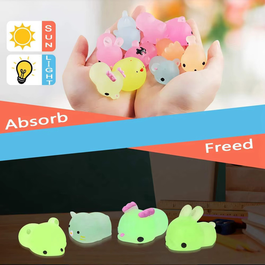 JK-ZMM Kawaii-Tiere Mochi-Squishy-Spielzeug, leuchtet im Dunkeln, 12/36 Stück - Bild 3