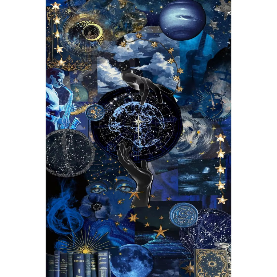 KAYOU Vintage Astrologie Sternennacht Collage Papier-Puzzle, 1000 Teile - Bild 4