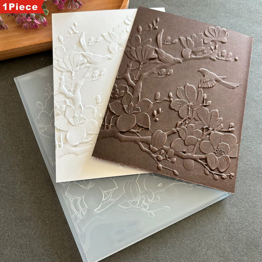 3D-Reliefmappe mit Jade-Orchideenblüten und Vögeln für Scrapbooking und Bastelarbeiten - Bild 3
