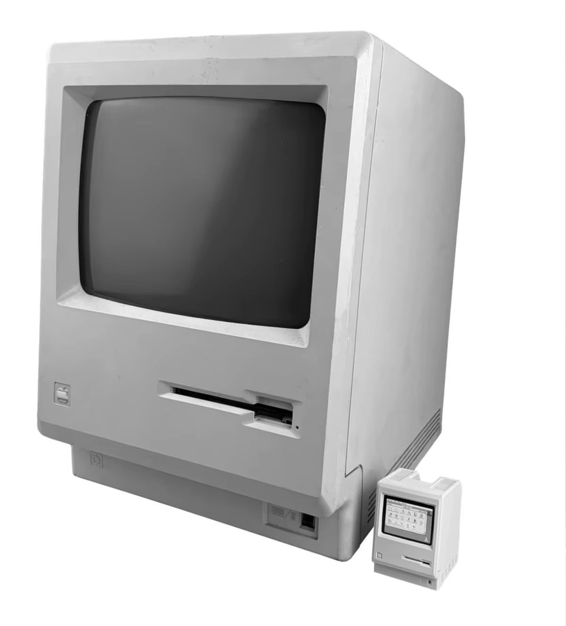 Retro Mini Mac Handheld Computer mit MacOS auf RP2040, 2-Zoll-Monochrombildschirm, Gehäuse in Weiß - Bild 2