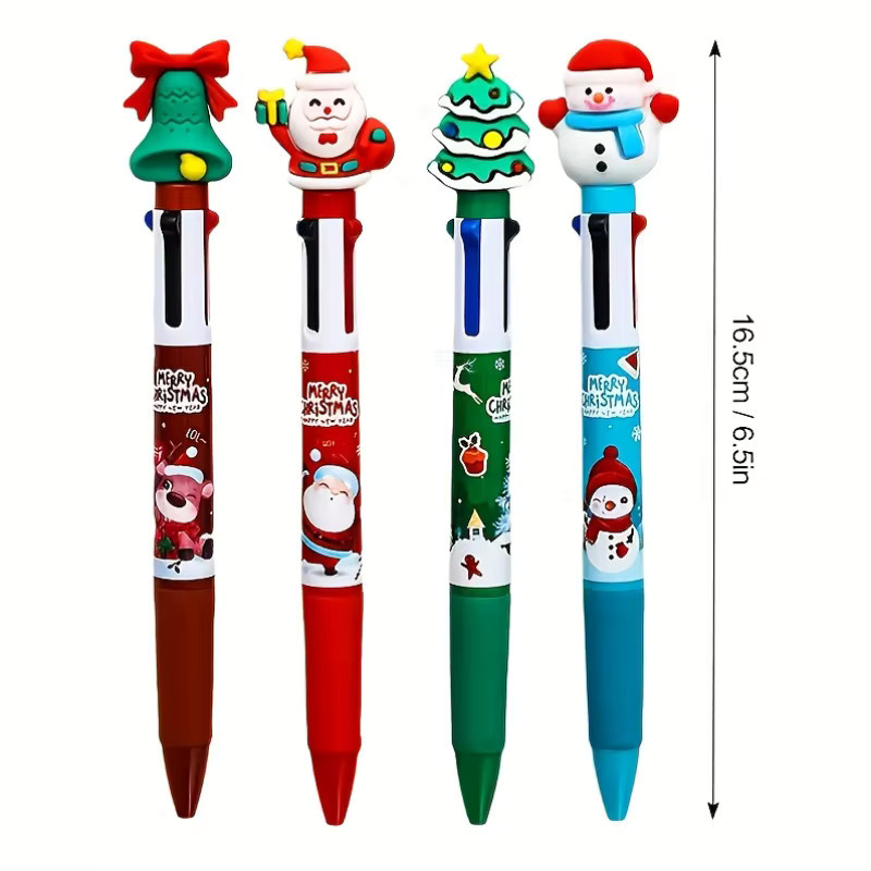 Weihnachts Edition Kugelschreiber mit Santa Claus, Weihnachtsbaum, Rentier und Schneemann in Multicolour - Bild 2