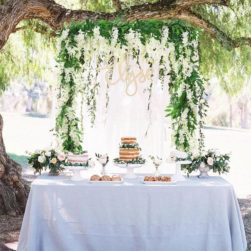 Tenvity Künstliche Blauregen Glyzinien Seidengirlande in Blau und Multicolour als hängender Blumenschmuck für Hochzeit, Garten und Außenbereich - Bild 3