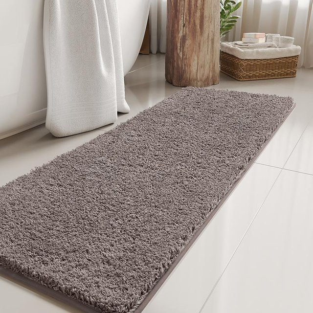 Lodestar Badematte aus Mikrofaser, Grau, B/B: 45 x 70 cm, schnelltrocknend und rutschfest - Bild 1
