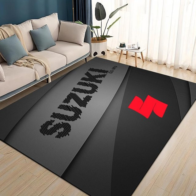 Karpetti 3D Rennwagen Teppich mit Suzuki Logo, rutschfeste Bodenmatte für Wohnzimmer, Schlafzimmer oder Kinderzimmer, Farbe: Schwarz, B/T: 120 x 80 cm - Bild 1