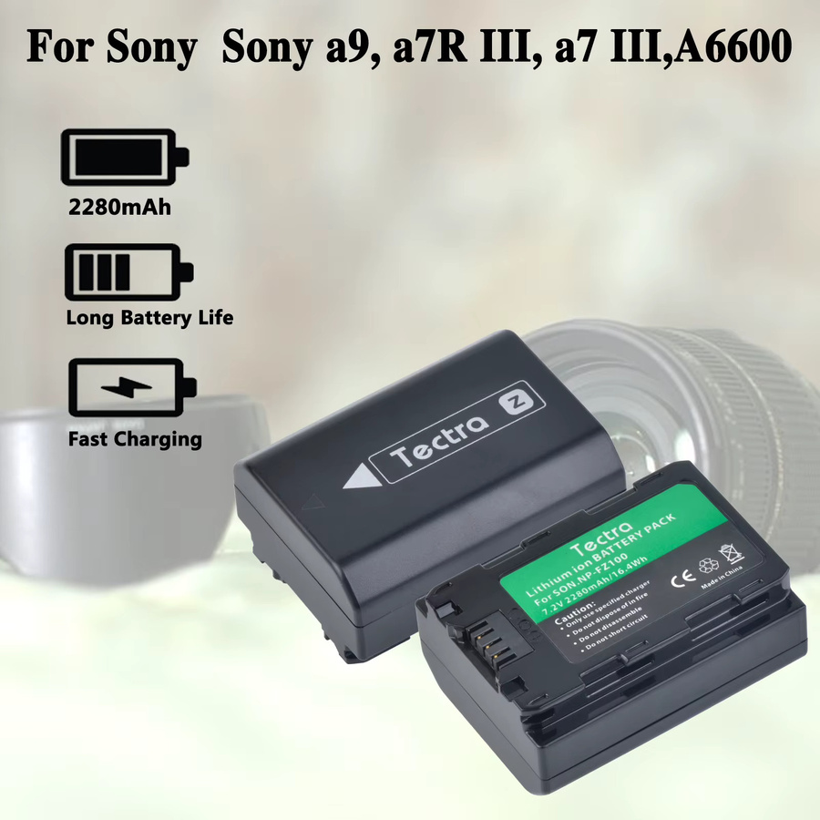 NP-FZ100 Ersatz-Li-Ionen-Akku mit 2280mAh für Sony Kameras in Schwarz - Bild 3