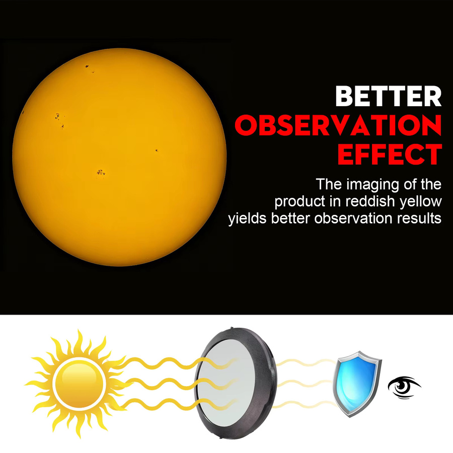 Datyson Solarfolien-Objektivabdeckung mit 225 mm Blende für Celestron CPC 800 und NexStar 8SE 8 Zoll in Schwarz zur Beobachtung von Sonnenflecken mit dem Teleskop - Bild 4