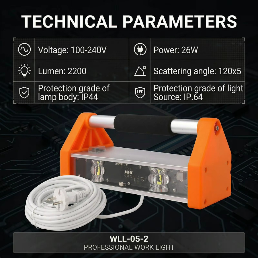 Podofo Arbeitsleuchte Orange 2200 Lumen mit 155 Grad Ultraweitwinkel Doppelwandige LED-Inspektionslampe für Lacke und Trockenbau - Bild 7