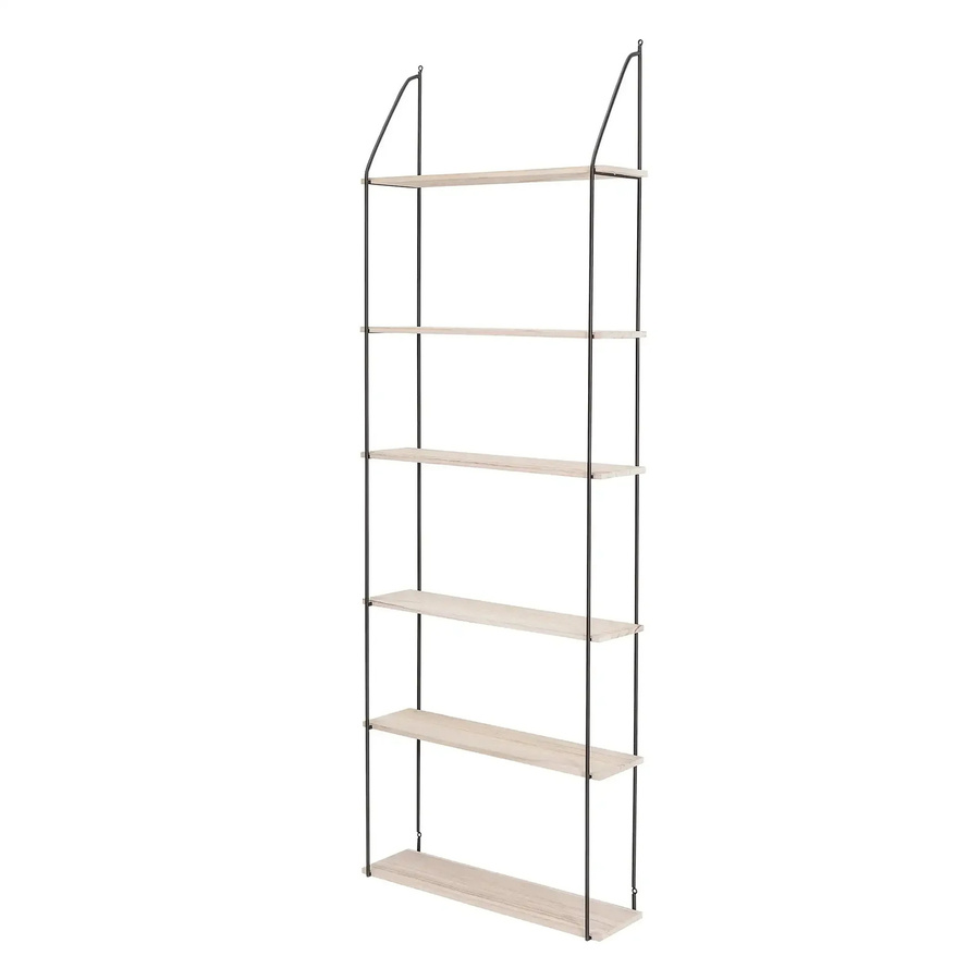 Bloomingville Wandregal Lea aus Paulownia-Holz in Nature mit Metall, Breite: 177 cm - Bild 1