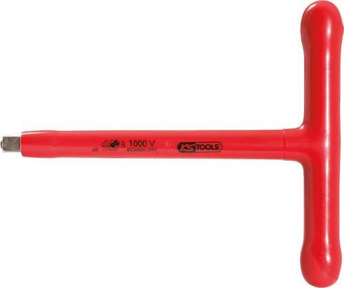 KS Tools 3/8 Zoll Isolierter T-Griff-Aufsteckschlüssel in Rot aus Chrom-Vanadium, Länge: 200 mm - Bild 1