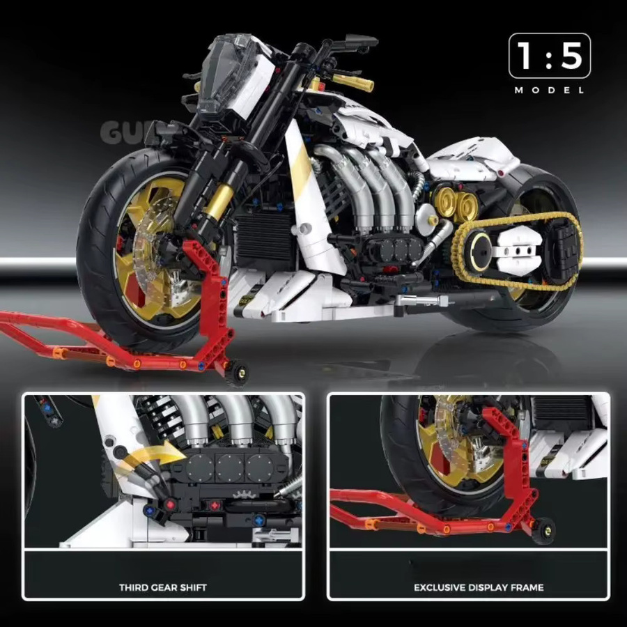 Raceforge Top Speed Motorrad, Modell Bausteine, 1:5 Größe - Bild 3
