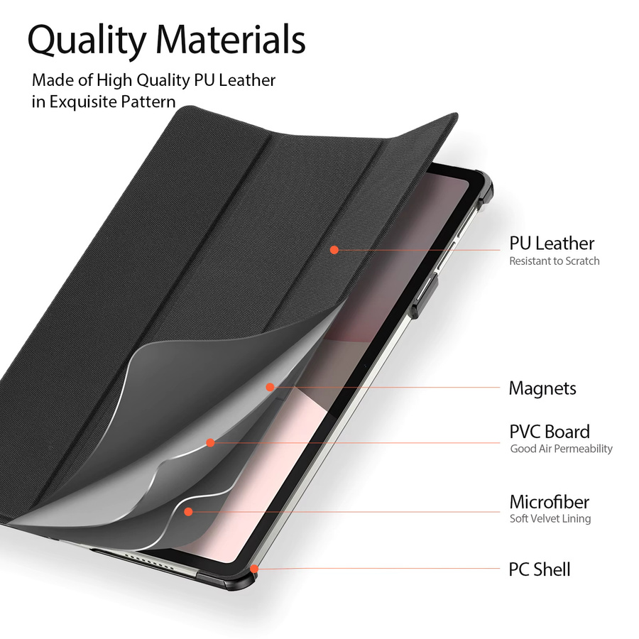 DUX DUCIS Stoßfeste Tablet Hülle mit dreifach faltbarem Ständer für Honor Pad 10, Pad 9 und Pad X9a/X9 11,5 Zoll in Schwarz oder Blau - Bild 4