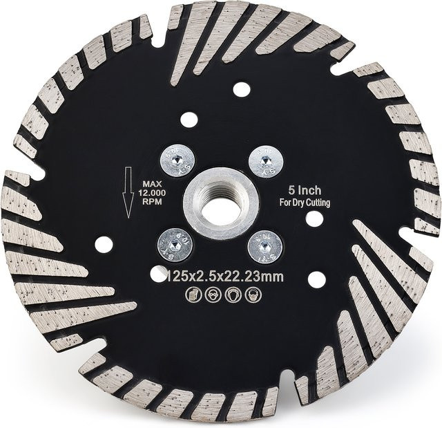 Casaverde Diamant-Turbo-Trennscheibe 125mm Schwarz für Granit, Marmor, Stein und Hartpflaster - Bild 1