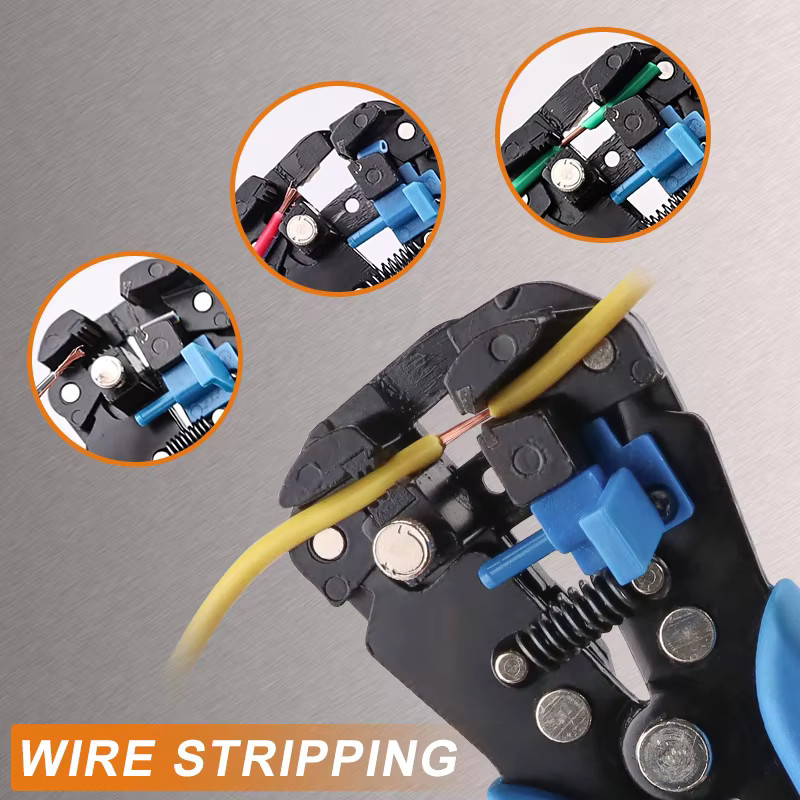 YEFYM 3-in-1 Automatisches Abisolierwerkzeug YE-1SE in Blau, 8 Zoll Abisolierzange für 24-10 AWG (0,2-6 mm2) mit Schneid- und Crimpfunktion - Bild 4