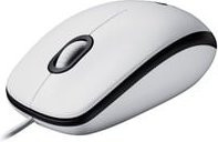 Logitech M100 USB-A Maus in Weiß und Grau - Bild 1
