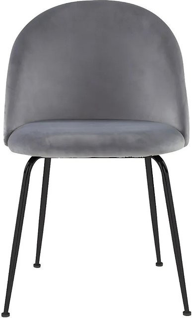 Vente-unique Stuhl Melbourne in Grau aus Samt mit Metallgestell, Breite: 50 cm, Tiefe: 50 cm, Höhe: 50 cm - Bild 1