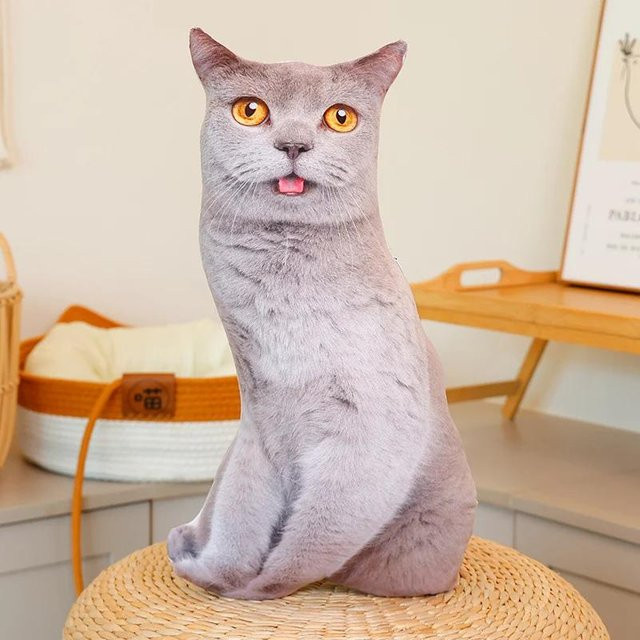 Kidsly Katzen Plüschtier, Stofftier, Grau, 48cm - Bild 1