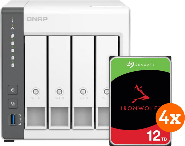 QNAP TS-433-4G NAS-System mit 4 Seagate Ironwolf Festplatten à 12 TB - Bild 1