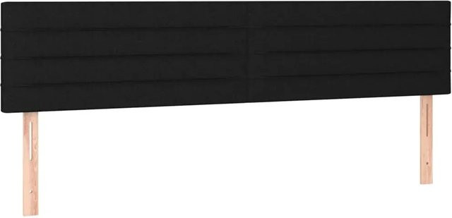 vidaXL LED Kopfteil Schwarz mit USB-Ladeport und integrierter Beleuchtung, B: 180 cm, T: 5 cm, H: 78-88 cm - Bild 1