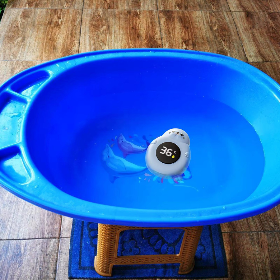 Digitaler Baby Bad Temperatur Monitor mit LED-Anzeige und verbesserter Wasserdichtigkeit in Blau - Bild 3