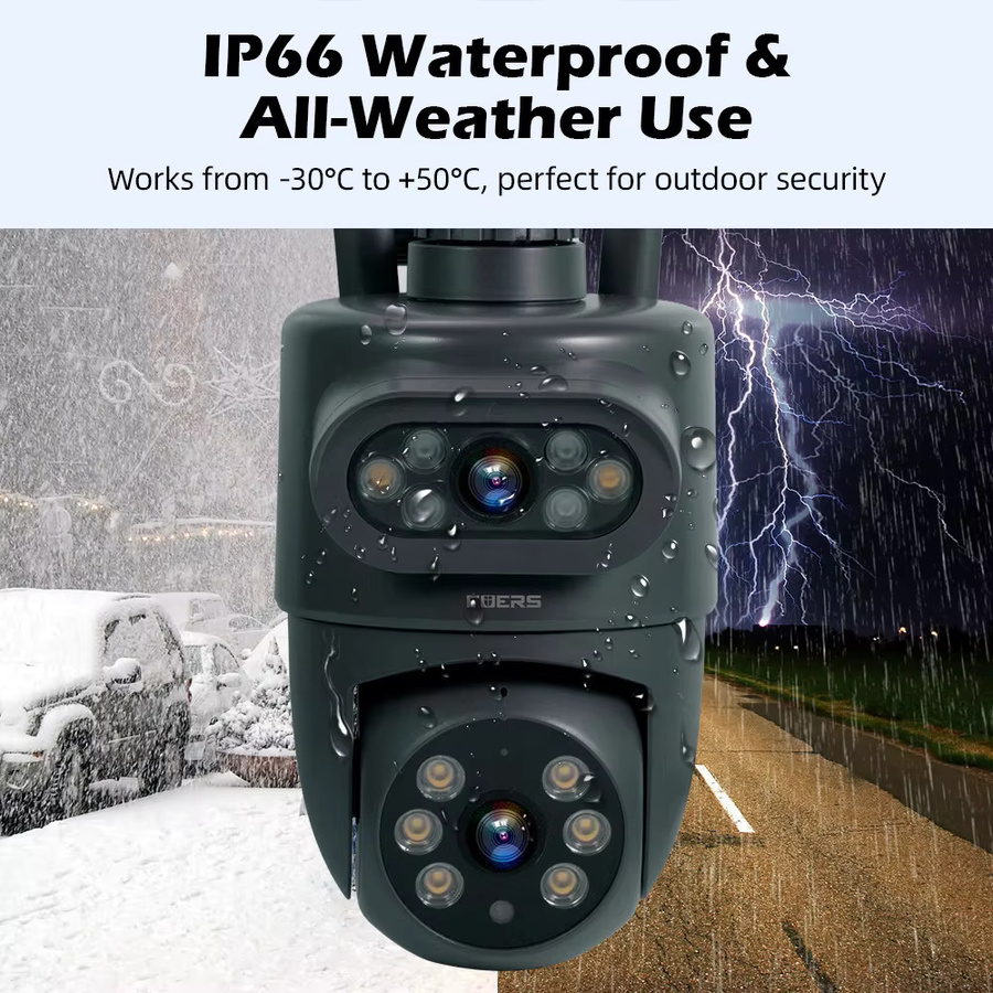 FUERS 5K 10MP Dual Objektiv IP Kamera Tuya Smart Home WLAN Außenüberwachung mit Auto Tracking und Alarm in Schwarz - Bild 3