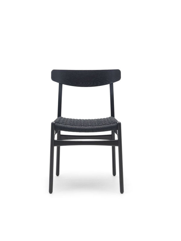 Carl Hansen & Søn CH23 Stuhl in Schwarz mit Papierkordelgeflecht aus Eiche oder Nussbaum - Bild 2