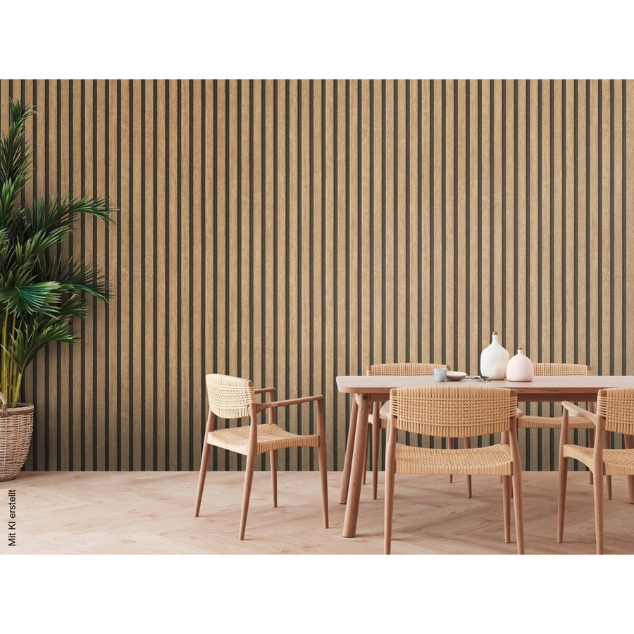 A.S. Création Vliestapete Holzoptik in Beige, Braun und Schwarz, B/L: 53 x 1005 cm - Bild 1