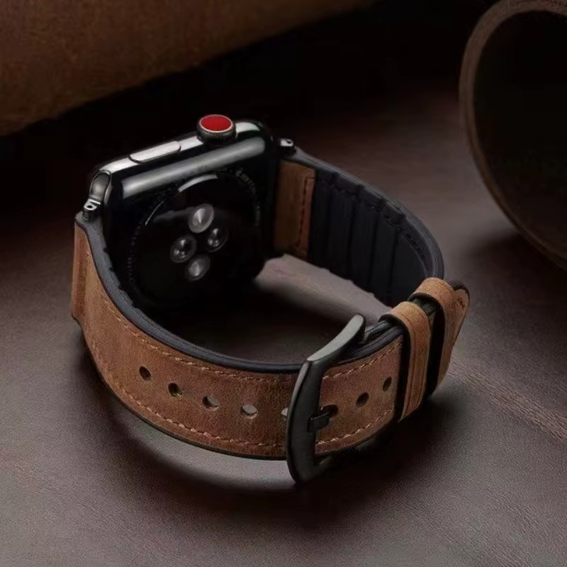 TINUORA Uhrenarmband Leder, Silikon, Herren - Bild 2