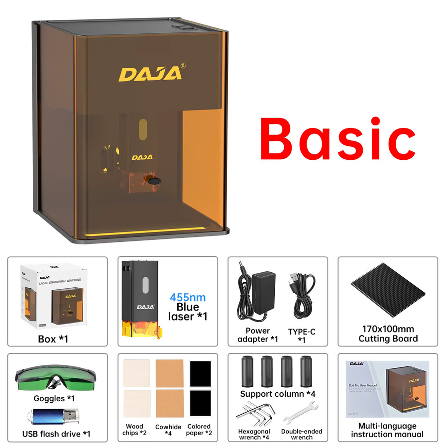 DAJA DJ6 Pro Mini-Lasergravurmaschine mit Sicherheitsabdeckung für Metall, Schmuck, Holz und Acrylglas - Bild 6
