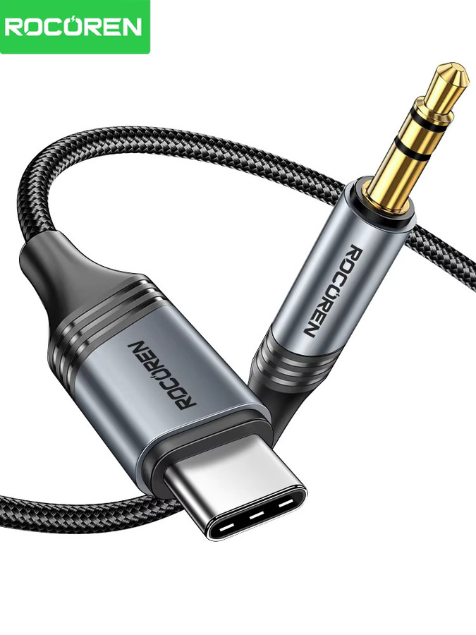 Rocoren USB-C auf 3,5 mm AUX-Audiokabel Schwarz für Hi-Fi-Sound mit Klinkenanschluss für Handy, Laptop und Tablet - Bild 6