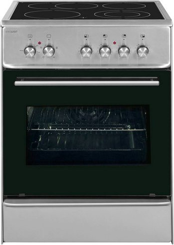 Exquisit ECM 6-4 BZ Inox Elektro-Standherd in Silber mit Glaskeramikkochfeld und 61 l Backofenvolumen, B/T/H: 60 x 60 x 83 cm - Bild 1