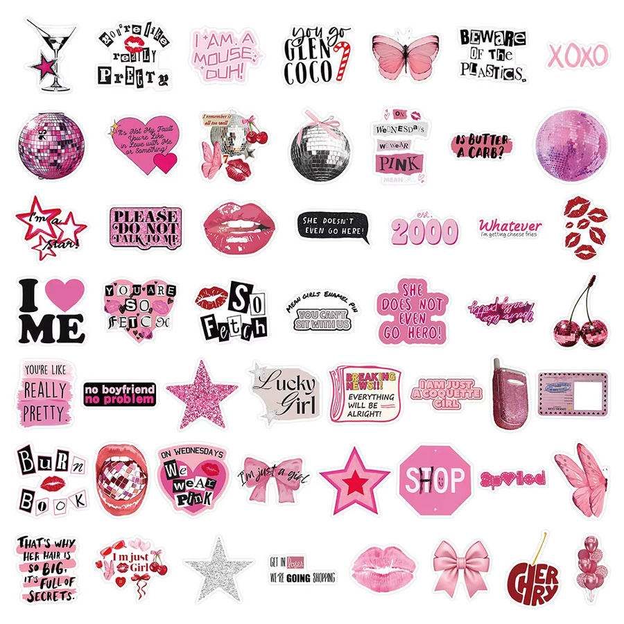 52 Stück dekorative Aufkleber in Pastellrosa für Scrapbook und DIY-Tagebuchverzierung von Papery Pop Store - Bild 3