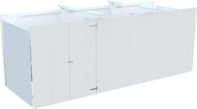 Palmako Geräteraum für Carport aus Fichtenholz, Lackiert Weiß, FSC-zertifiziert, Breite: 555 cm - Bild 1