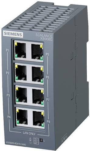 Siemens Industrial Ethernet Switch 6GK5008-0GA10-1AB2, 10/100/1000 MBit/s, Grau - Bild 1