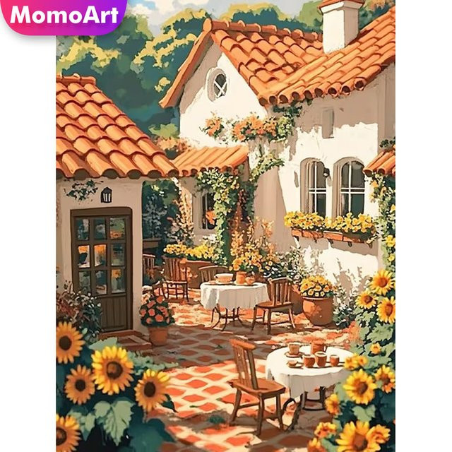 Momoart DIY Diamant-Mosaik Set Garten-Landschaft mit floralem Motiv in Multicolour, B/H: 30 x 20 cm - Bild 1