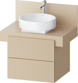 Duravit Waschtischunterschrank Balcoon in Beige strukturiert mit 2 Schränken, B/T/H: 60 x 57 x 53,4 cm - Bild 1