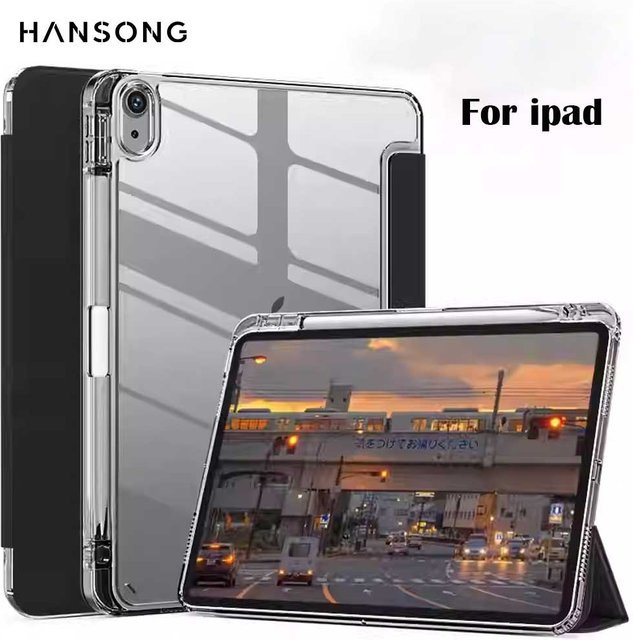 Hansong Schutzhülle für iPad Air 11 und 13 M2 sowie iPad Pro 11 und 13, Farben: Grau und Transparent - Bild 1