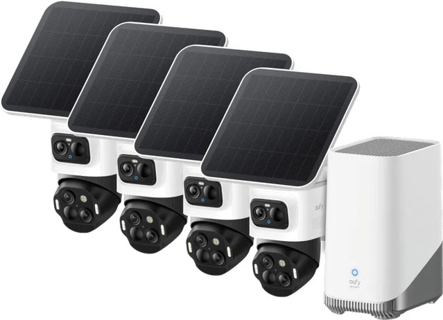 eufyCam S4 4er-Pack mit HomeBase 3 Wi-Fi Überwachungskameras in Weiß - Bild 1