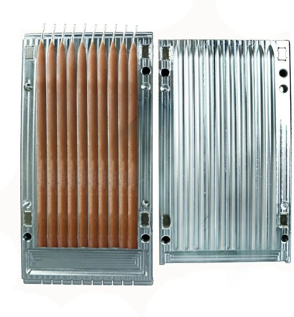Aluminium-Metallform Set in Bleistiftform für DIY-Kerzen zur Herstellung von langen spitzen Rundkopf-Kerzen, Silber - Bild 1