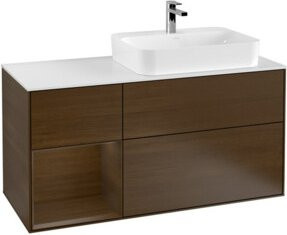 V&B Waschtischunterschrank Finion in Weiß mit Regalfach links, Breite: 120 cm, Tiefe: 50,1 cm, Höhe: 50,1 cm - Bild 1