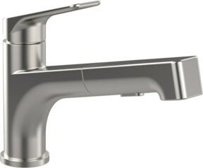 Villeroy & Boch Spültisch-Einhebelmischer Junis Shower in Edelstahl massiv, Farbe Silber - Bild 1
