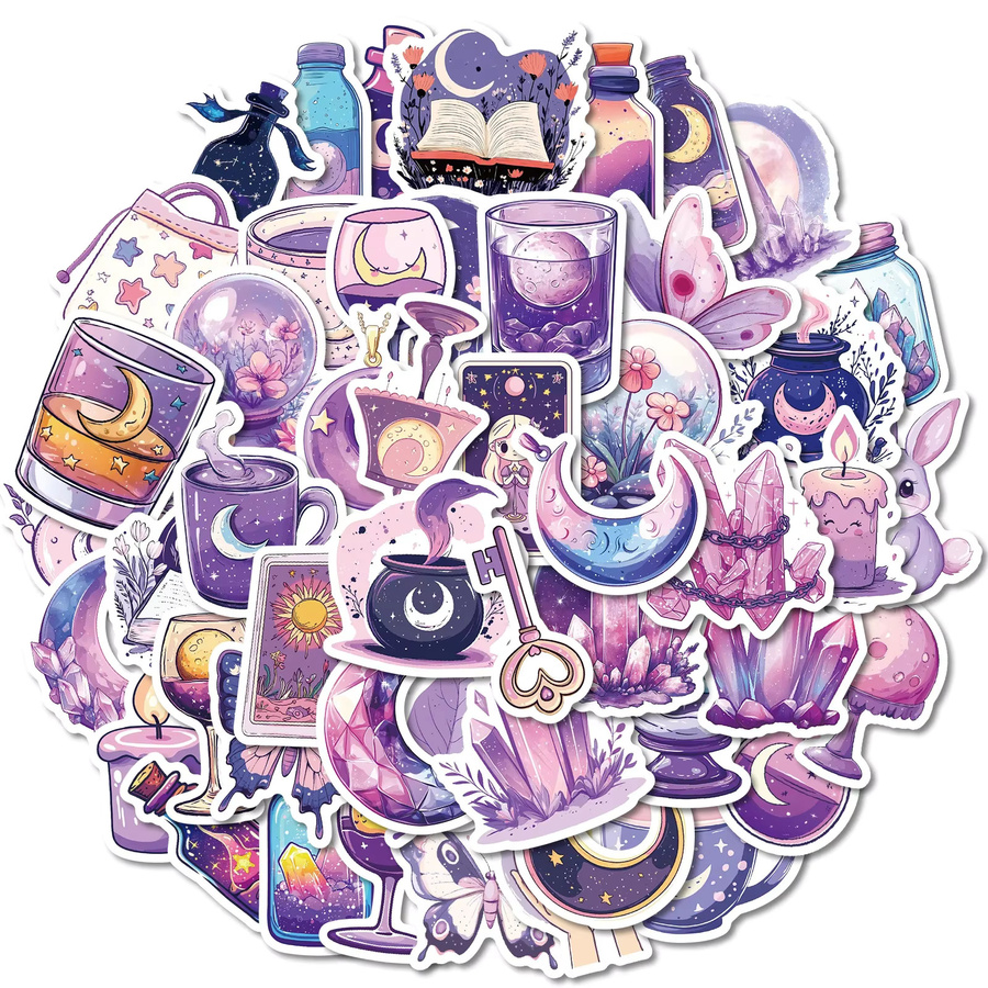 GOGOTU Magische Traum Mond Lila Cartoon Graffiti Aufkleber, 50-teiliges Set - Bild 3